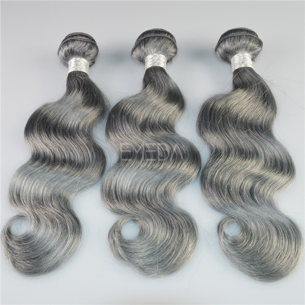 Peruvian virgin human gray hair weaving body wave style CX022